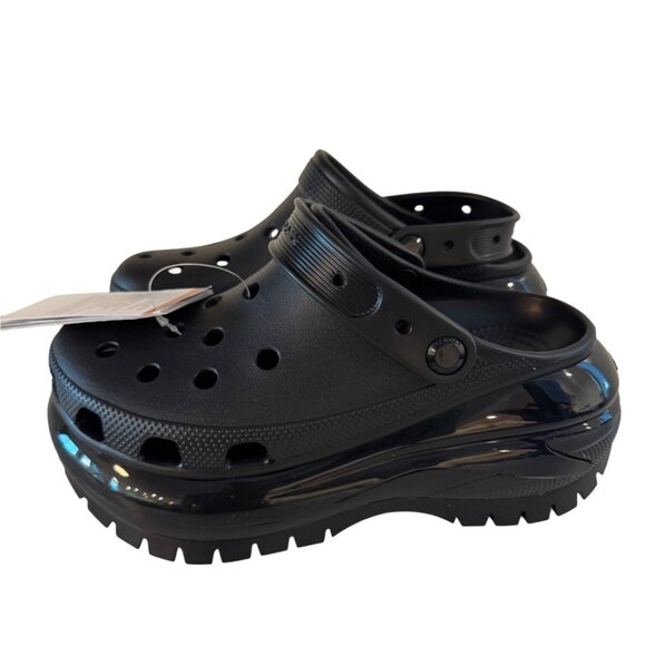 Crocs Classic Mega Crush Clog Unisex M5/W7 Black Lightweight Durable Platform Sh - Picture 1 of 15